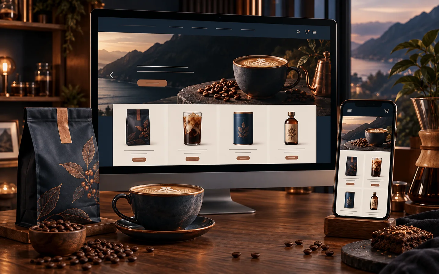 Artisan coffee ecommerce storefront