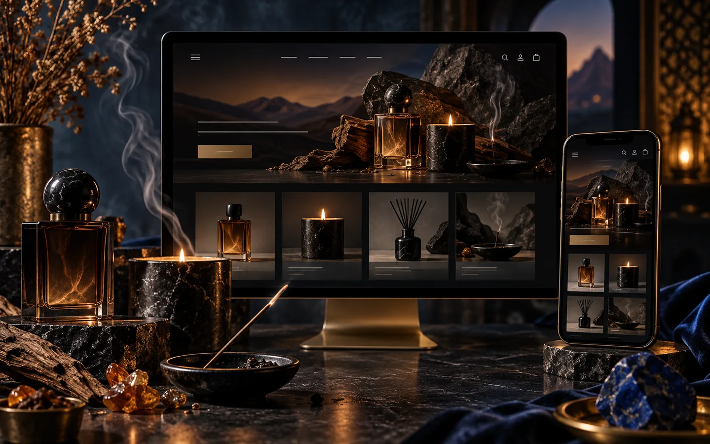Fragrance and home scent ecommerce storefront