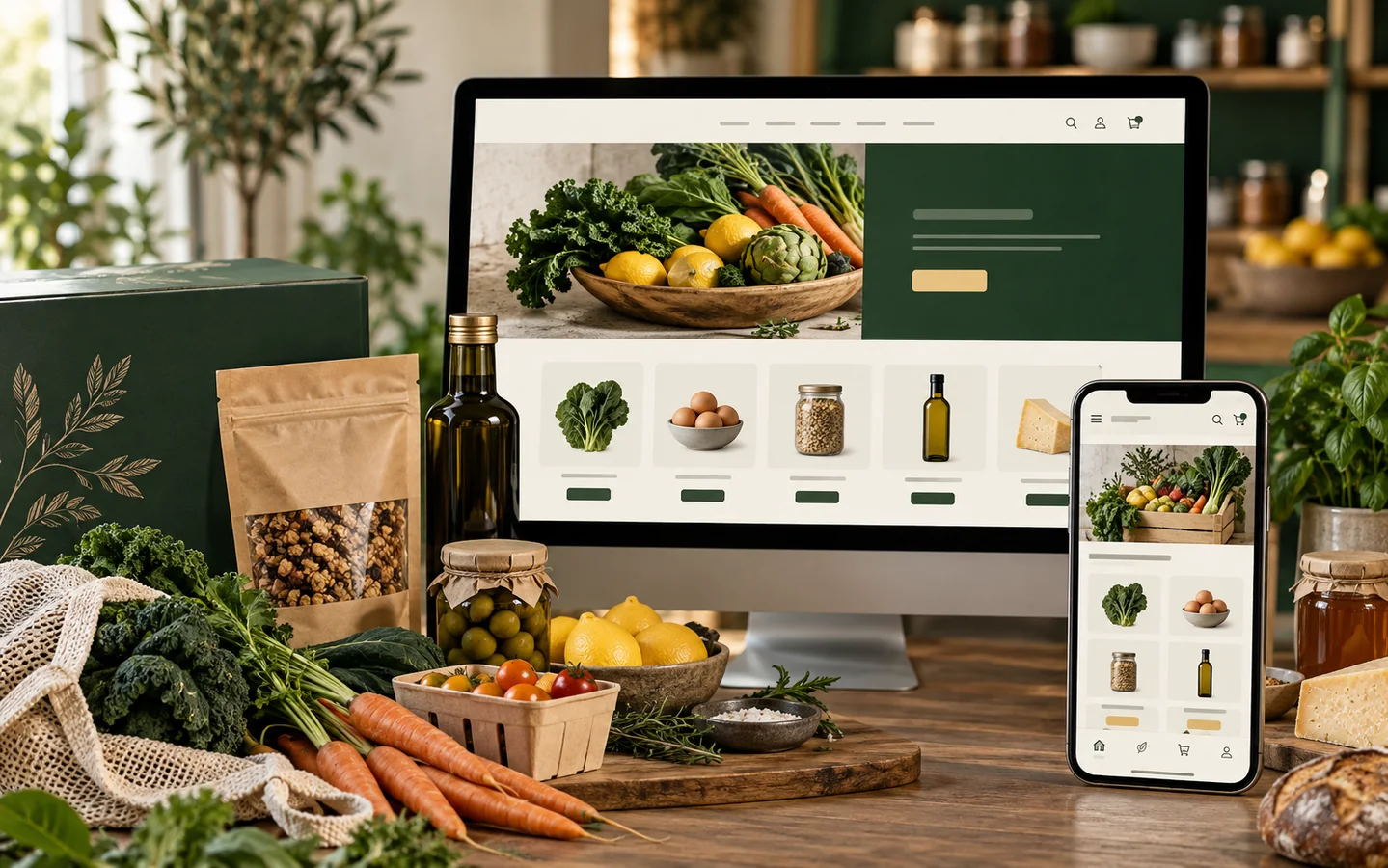 Organic grocery ecommerce storefront