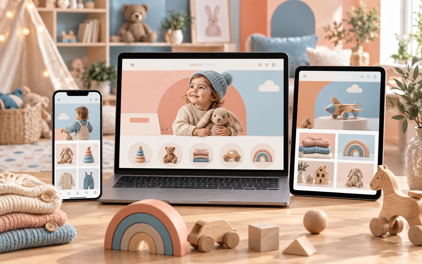 Kids clothing and toys ecommerce storefront