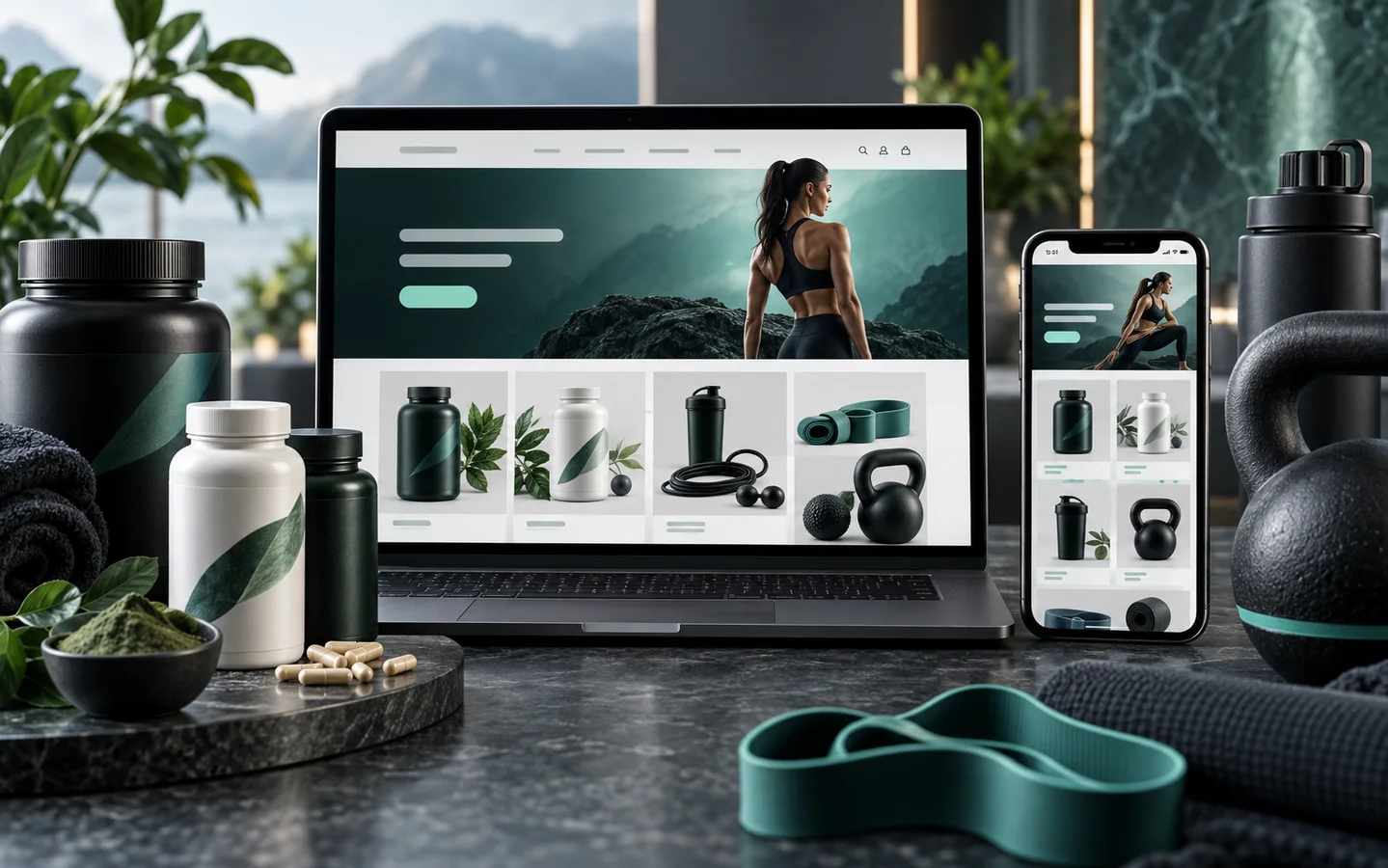 Fitness and wellness ecommerce storefront