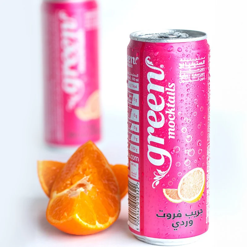 Pink citrus beverage product photograph