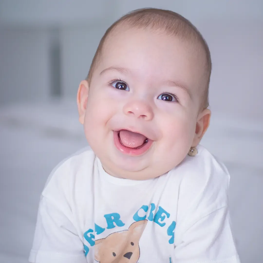 Smiling baby lifestyle portrait